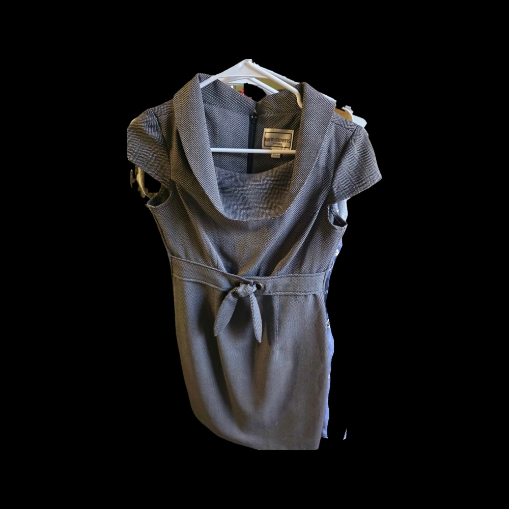 Karin Stevens Charcoal Cowl Neck Dress